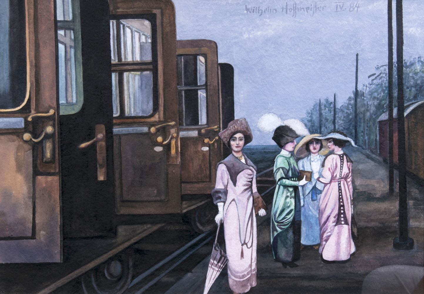 Wilhelm Hoffmeister - Damen vor einem Waggon Damen vor einem Waggon