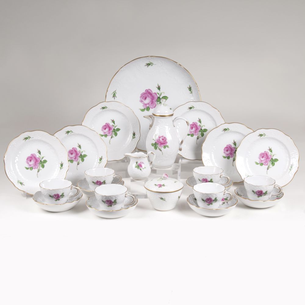 A Coffee Service 'Meissen Rose' for 6 Persons