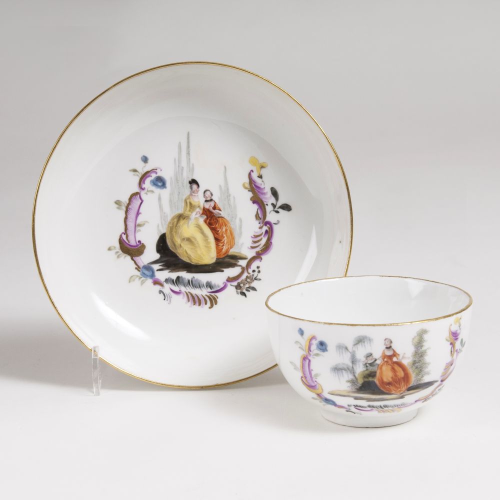 Tasse mit Watteau-Szene Tasse mit Watteau-Szene