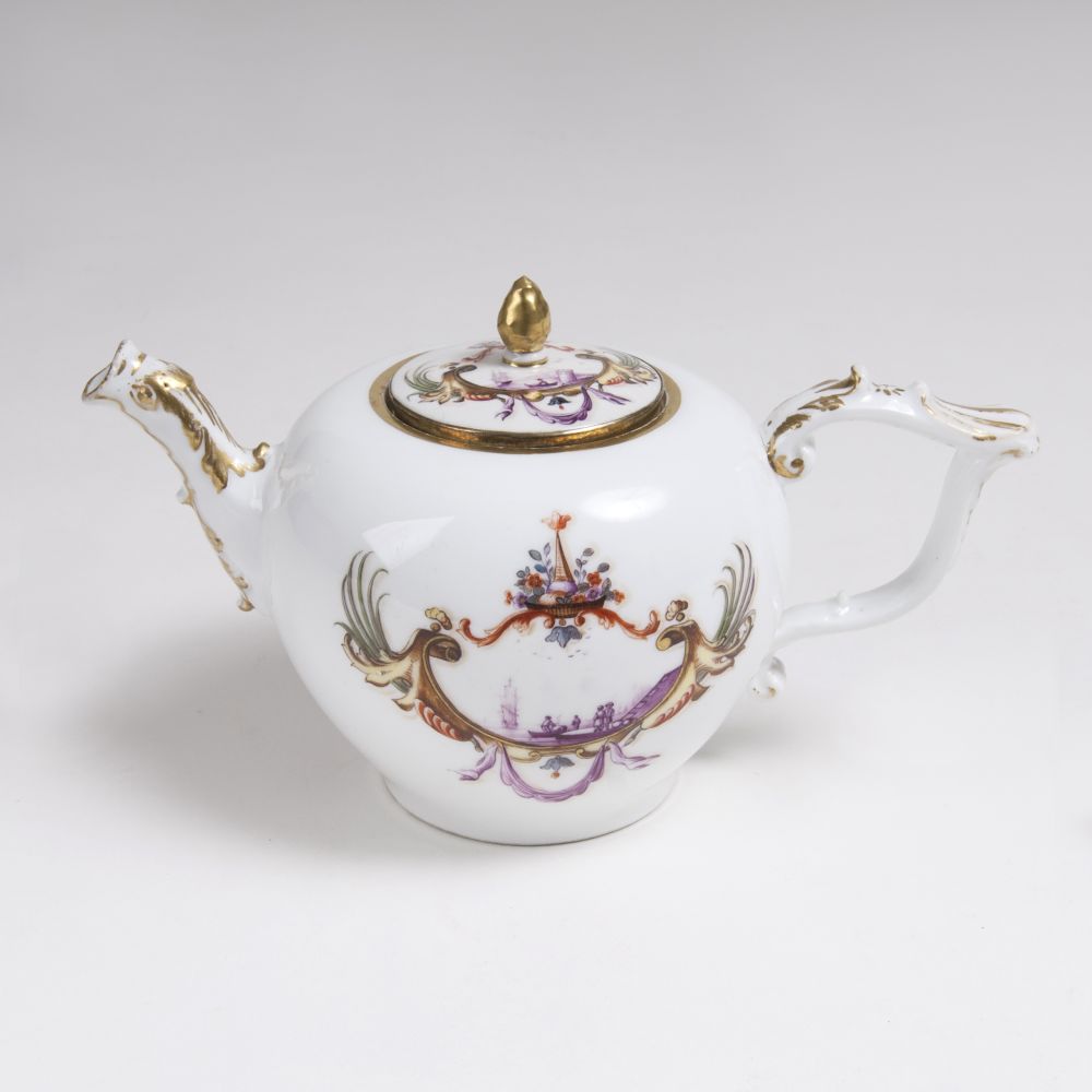 A Rare Pot with with fine Purple Kauffahrtei Scene