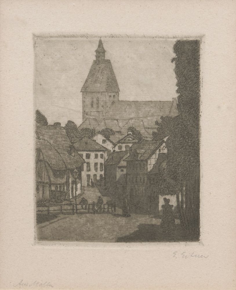 Boulevard in Antwerp and four Etchings - image 2