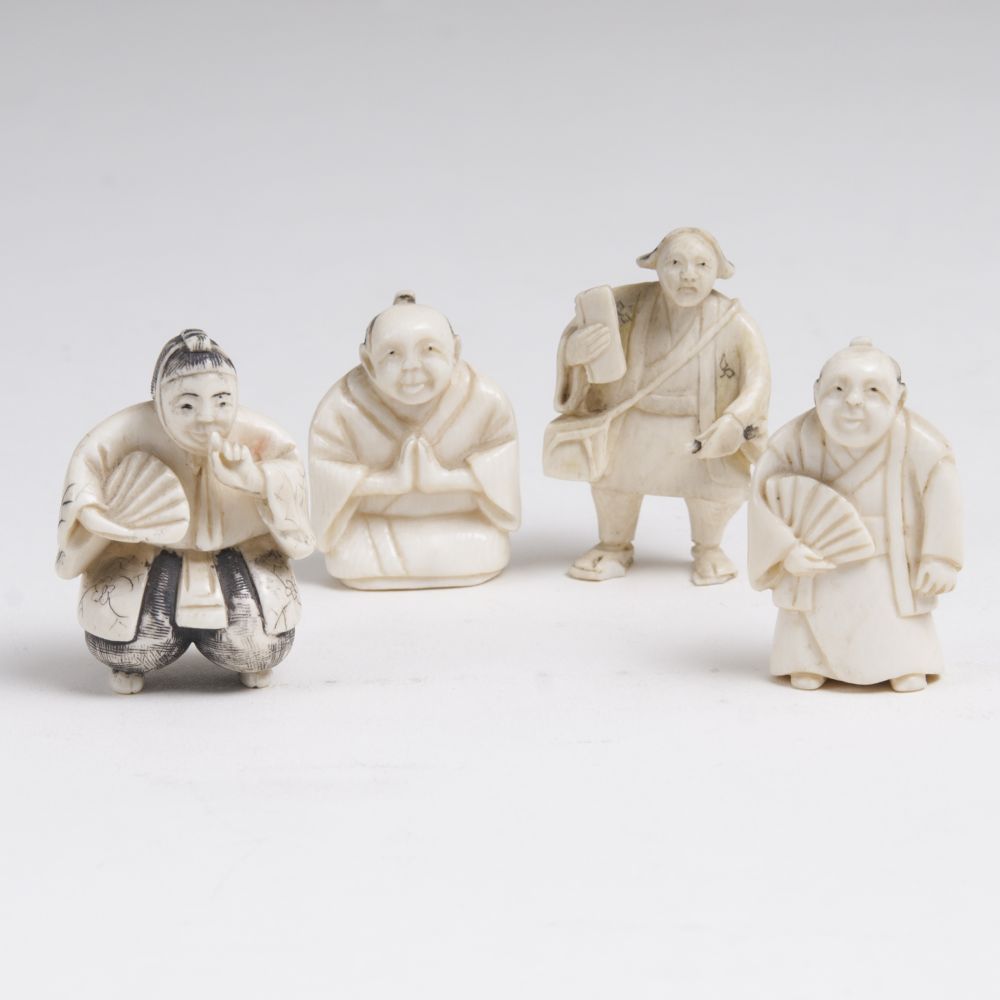 A Set of 4 Figural Netsukes
