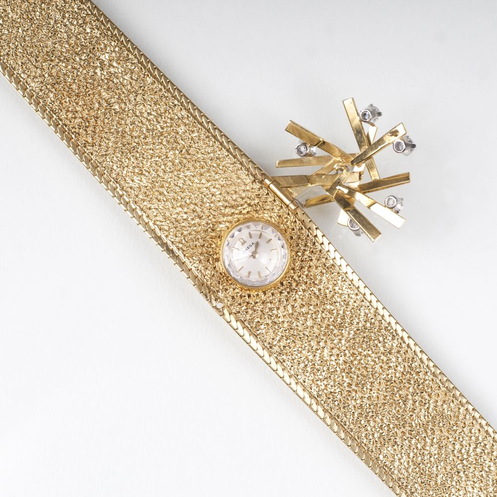 Vintage Schmuck-Armbanduhr mit Brillant-Besatz - Bild 2