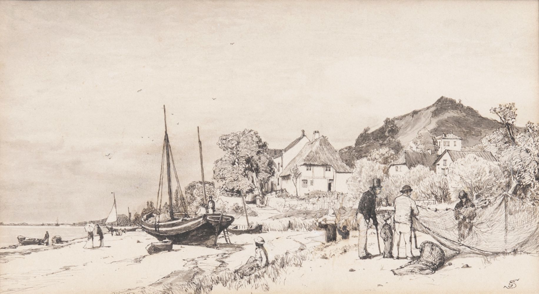Gustav Schönleber - Am Strand von Blankenese Am Strand von Blankenese