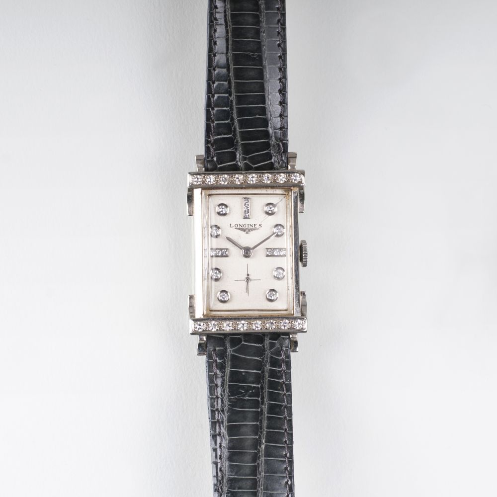 Art-déco Armbanduhr mit Diamant-Besatz