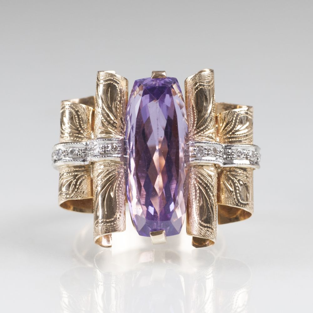 An Amethyst Diamond Ring - image 2