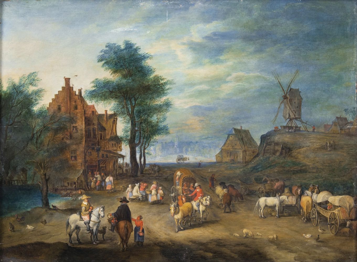 Village with Windmill and Inn