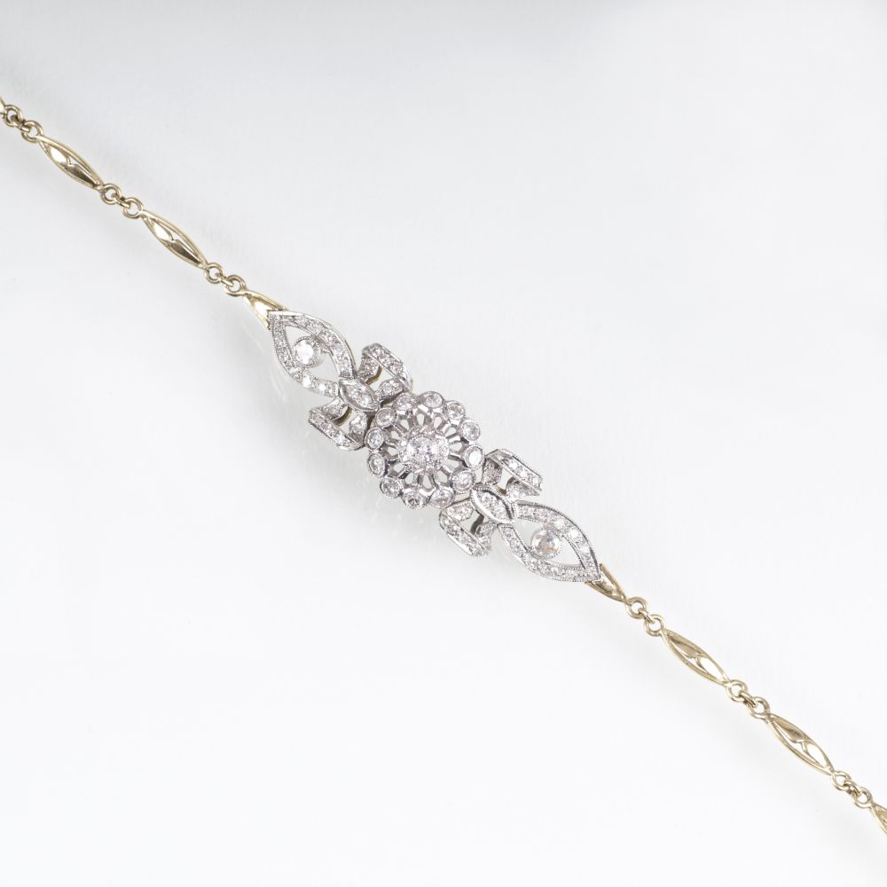 A petite Diamond Bracelet in the Manner of Art Nouveau
