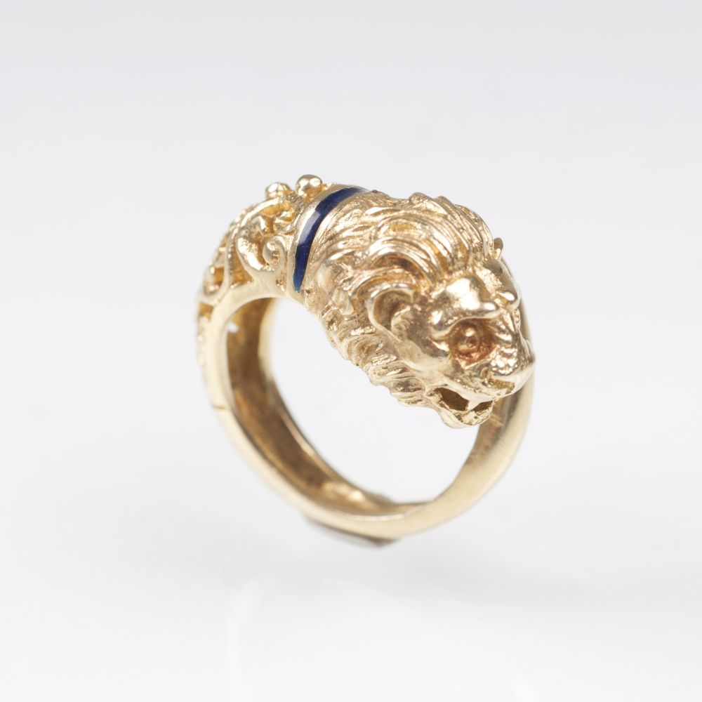Gold-Ring mit Löwenkopf