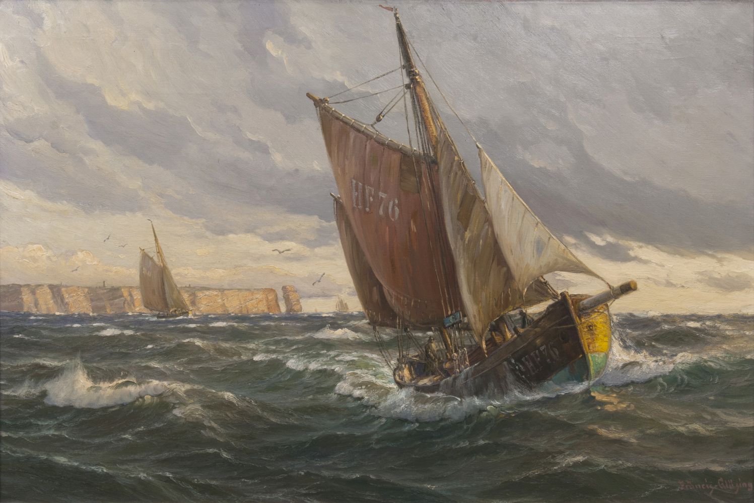 Martin Franz Fräncis-Glüsing - Finkenwerder Fischkutter vor Helgoland Finkenwerder Fischkutter vor Helgoland