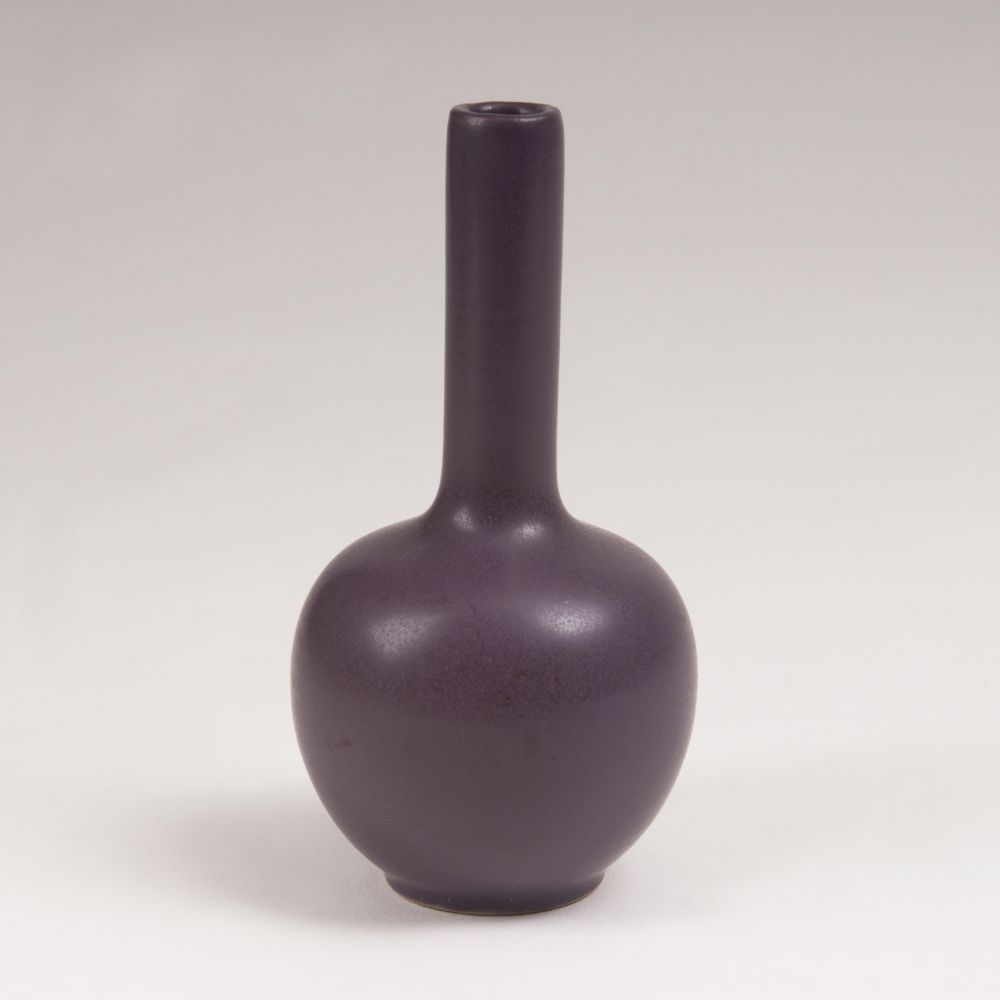 A Small Narrow Neck Vase with Peach-Bloom-Glaze