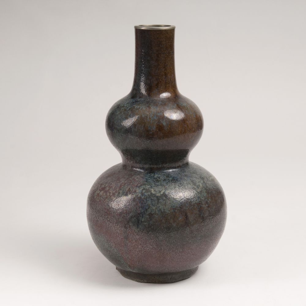 A Calabash Vase with Flambé Glaze