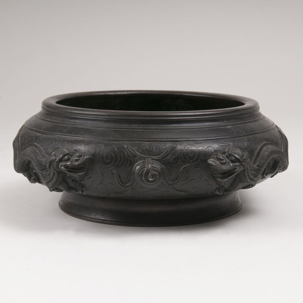 A Bronze Incense Burner with Sculptural Dragons