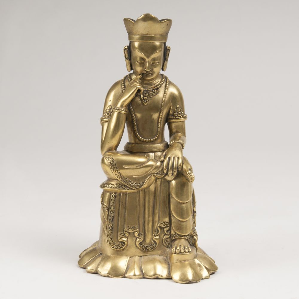 A Figure of 'Pensive Boddhisattva' (Maitreya)