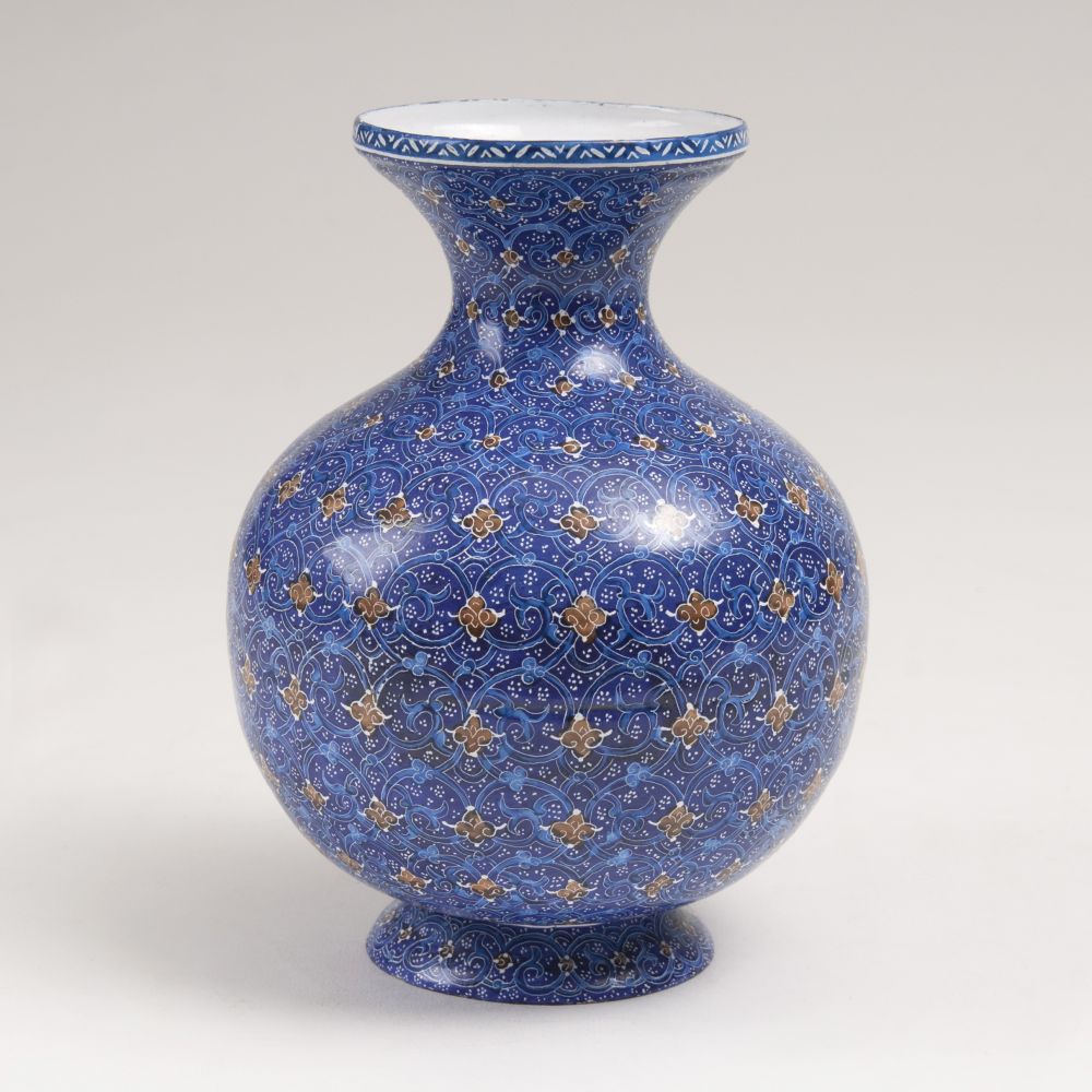 A Minakari Vase with Flower Tendrils
