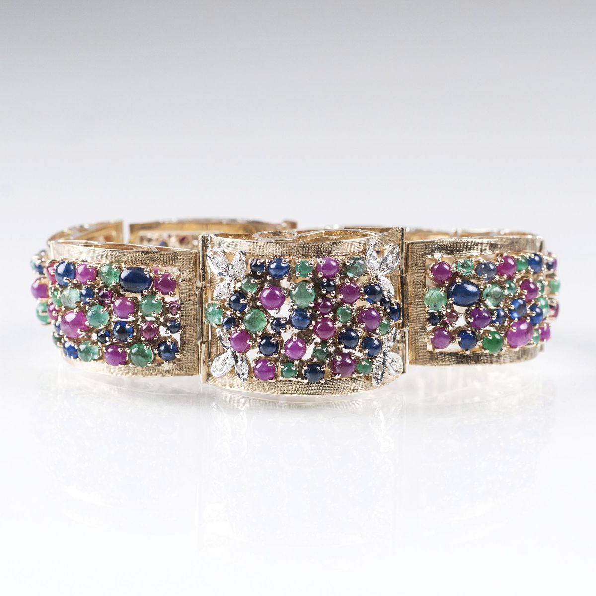 A Gold Bracelet with Rubies, Emeralds and Sapphires - image 2