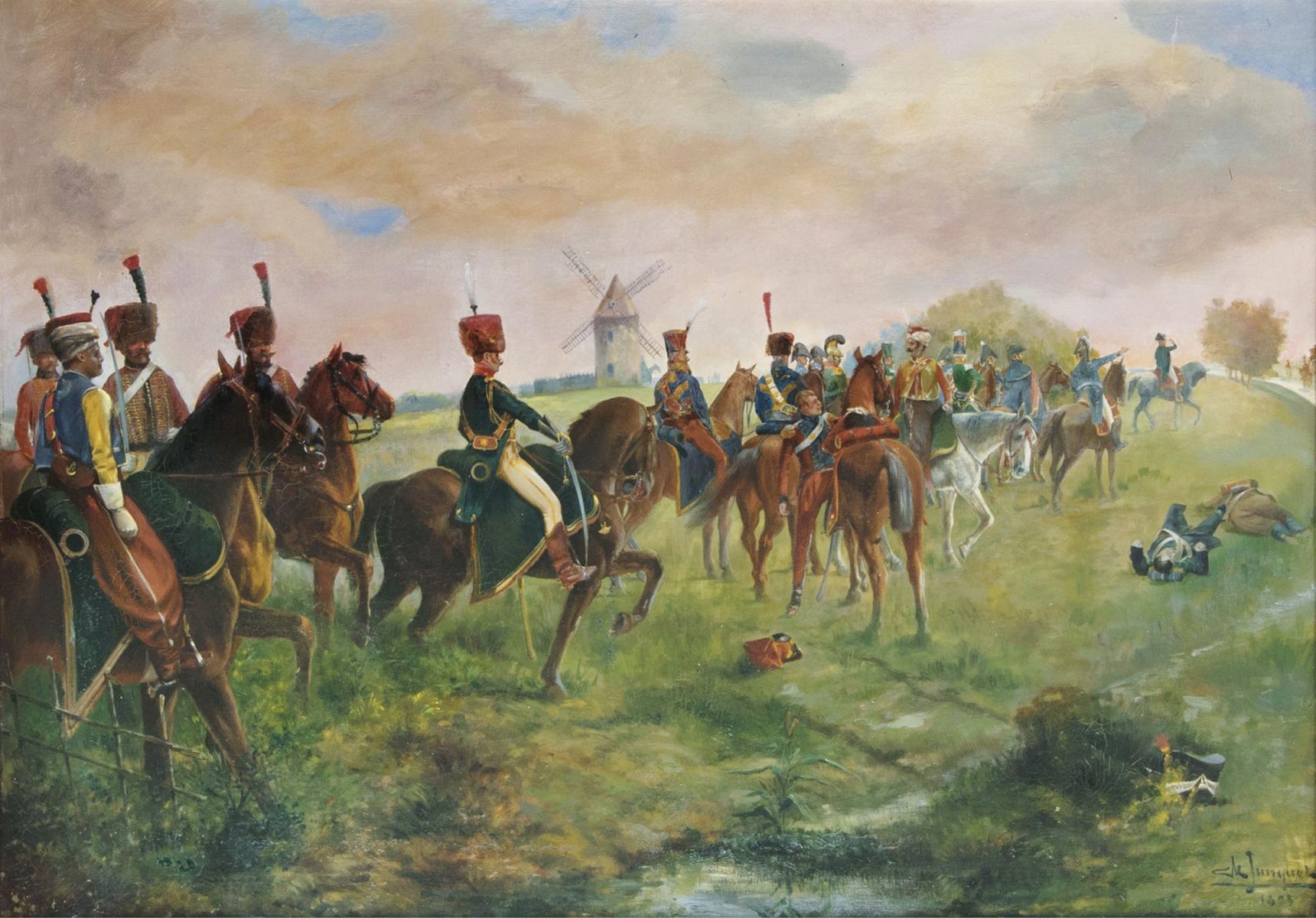 Junquet, tätig Ende 19. Jh. - Napoleon überblickt eine Schlacht Napoleon überblickt eine Schlacht