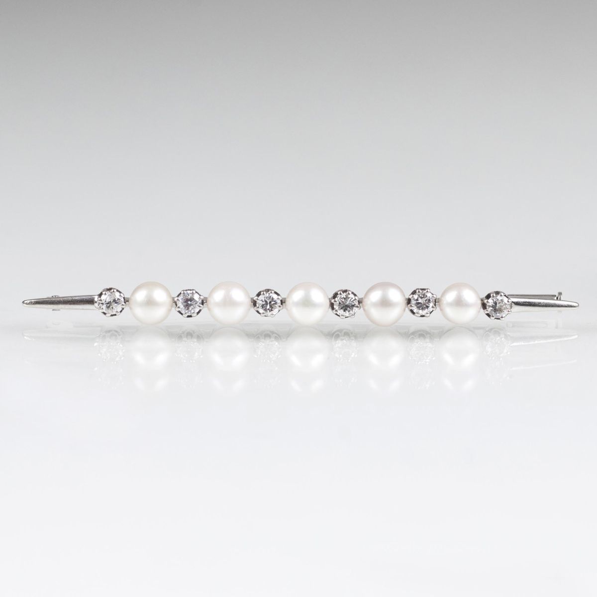 A Diamond Pearl Brooch