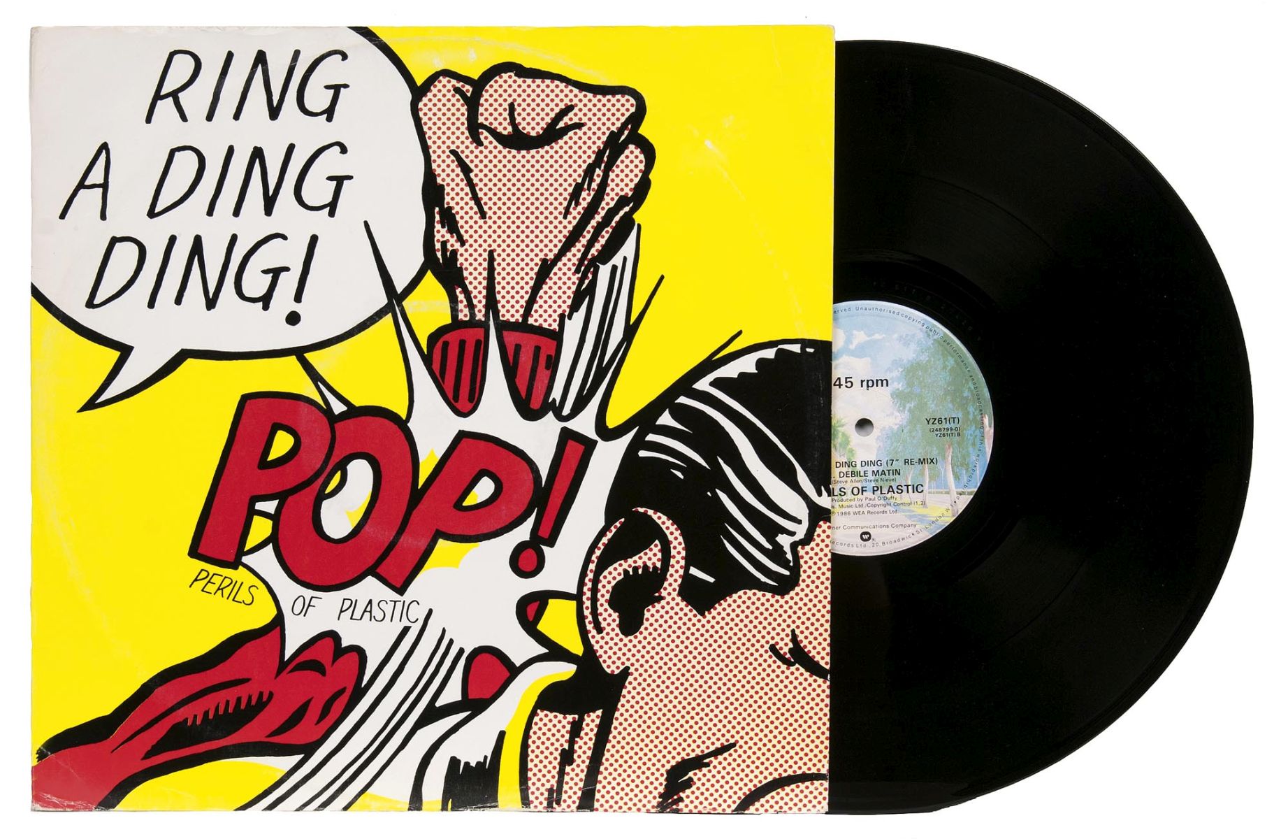 Schallplatten mit Roy-Lichtenstein-Motiven