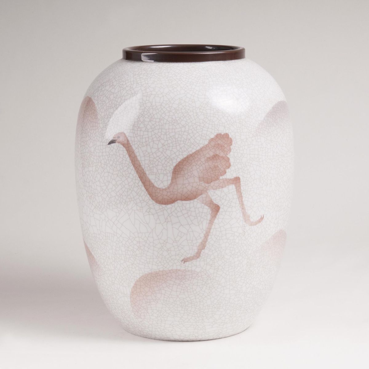 Große Art-déco Vase mit Straußendekor - Bild 2