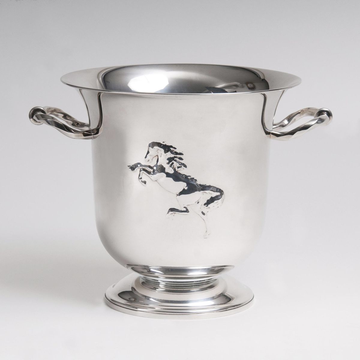 A Champagne Bucket with Horse Decor