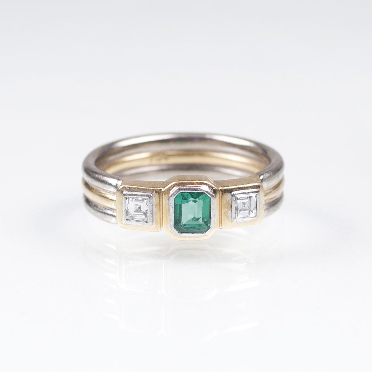 Smaragd-Diamant-Ring