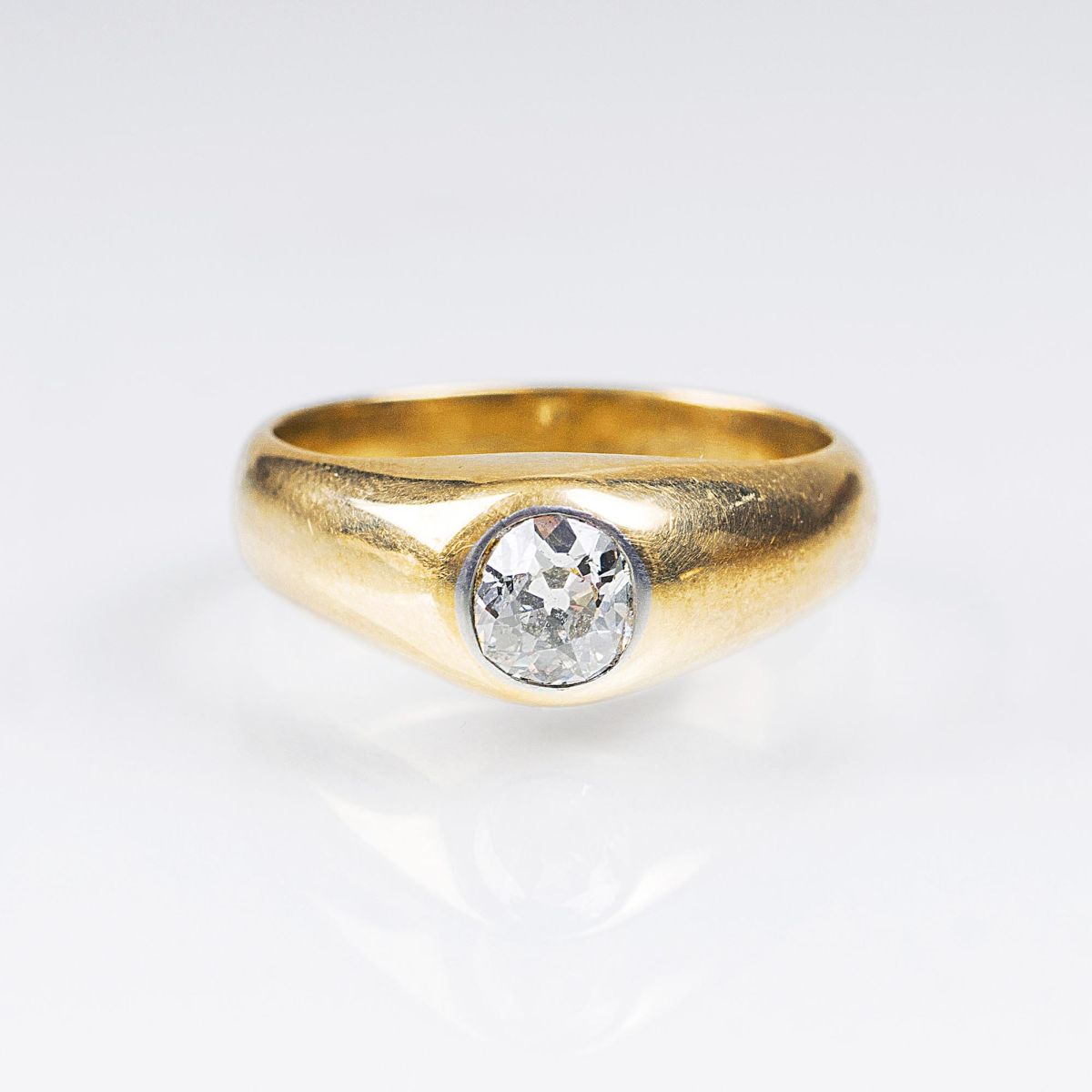 An Old Cut Diamond Solitaire Ring for Gentlemen