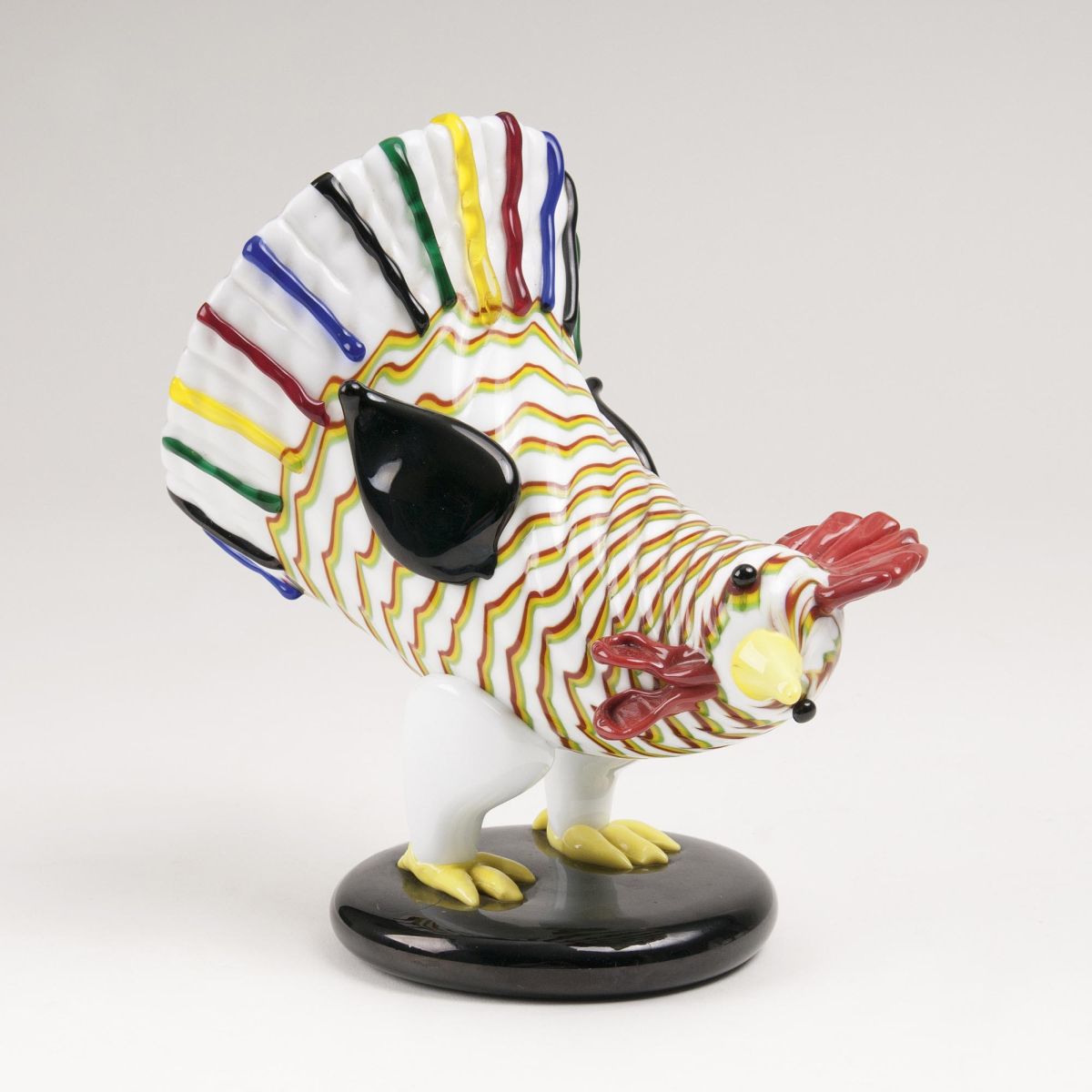 A Glass Sculpture 'Rooster' for Venini