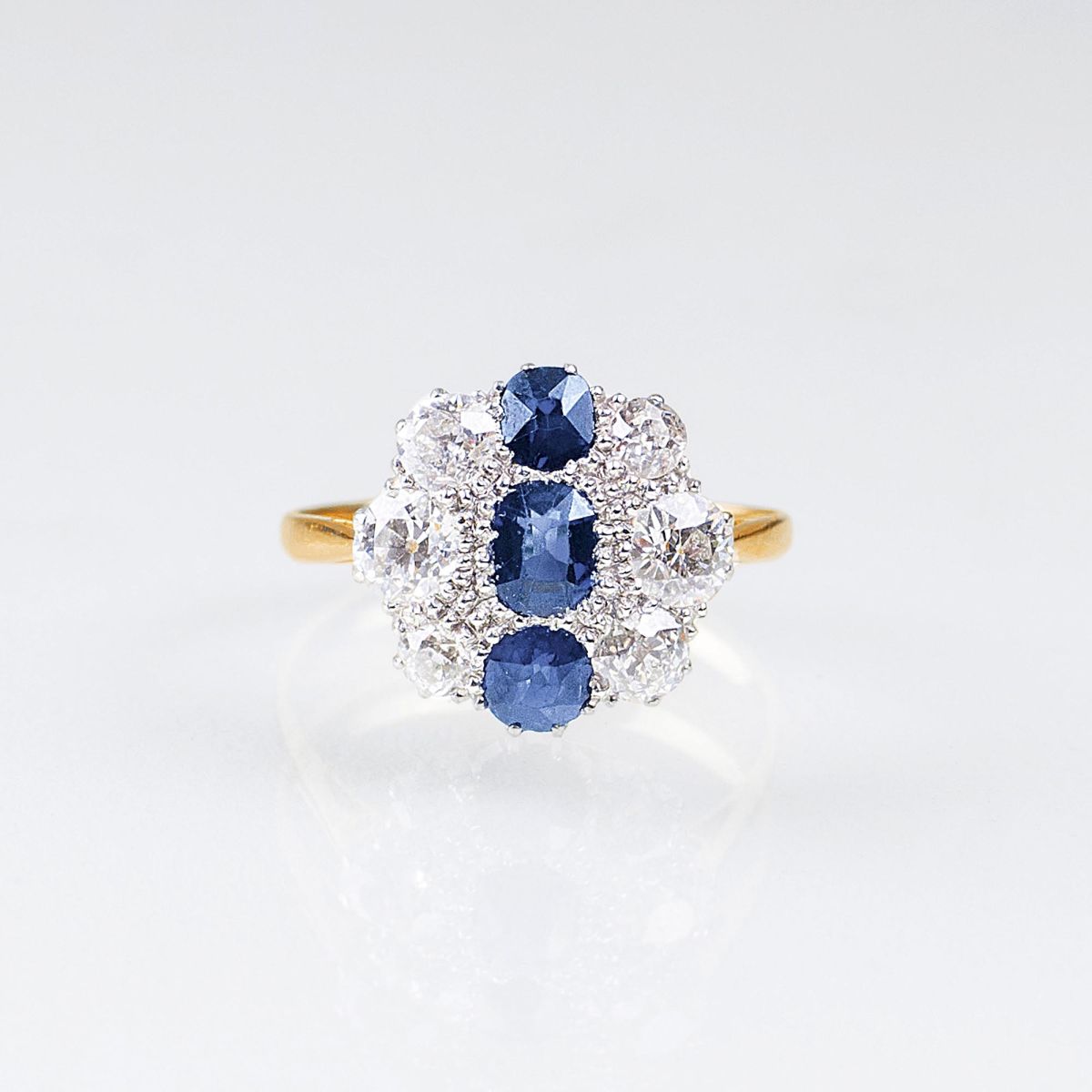 Jugendstil-Diamant-Saphir-Ring