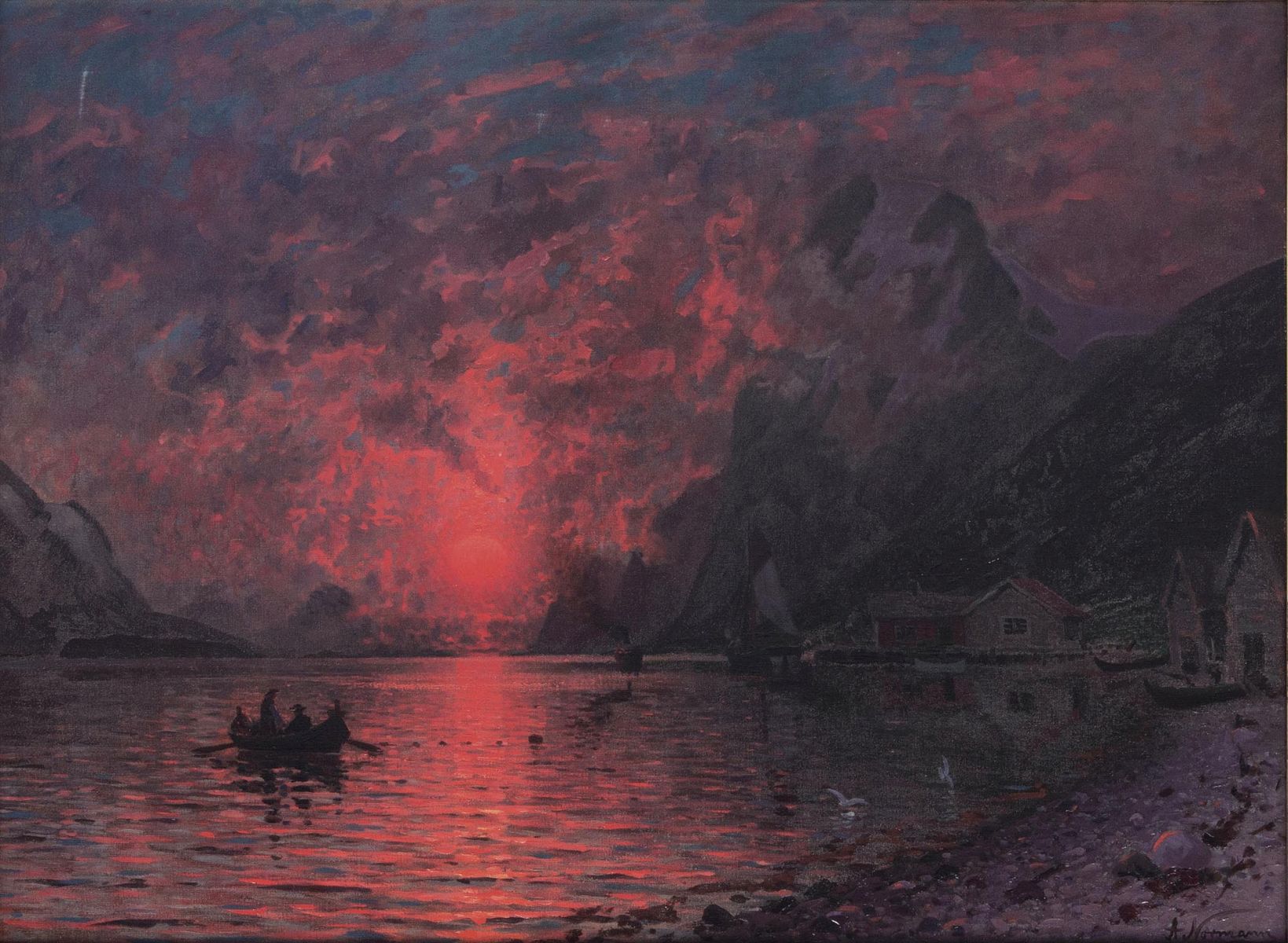 Sonnenuntergang im Fjord