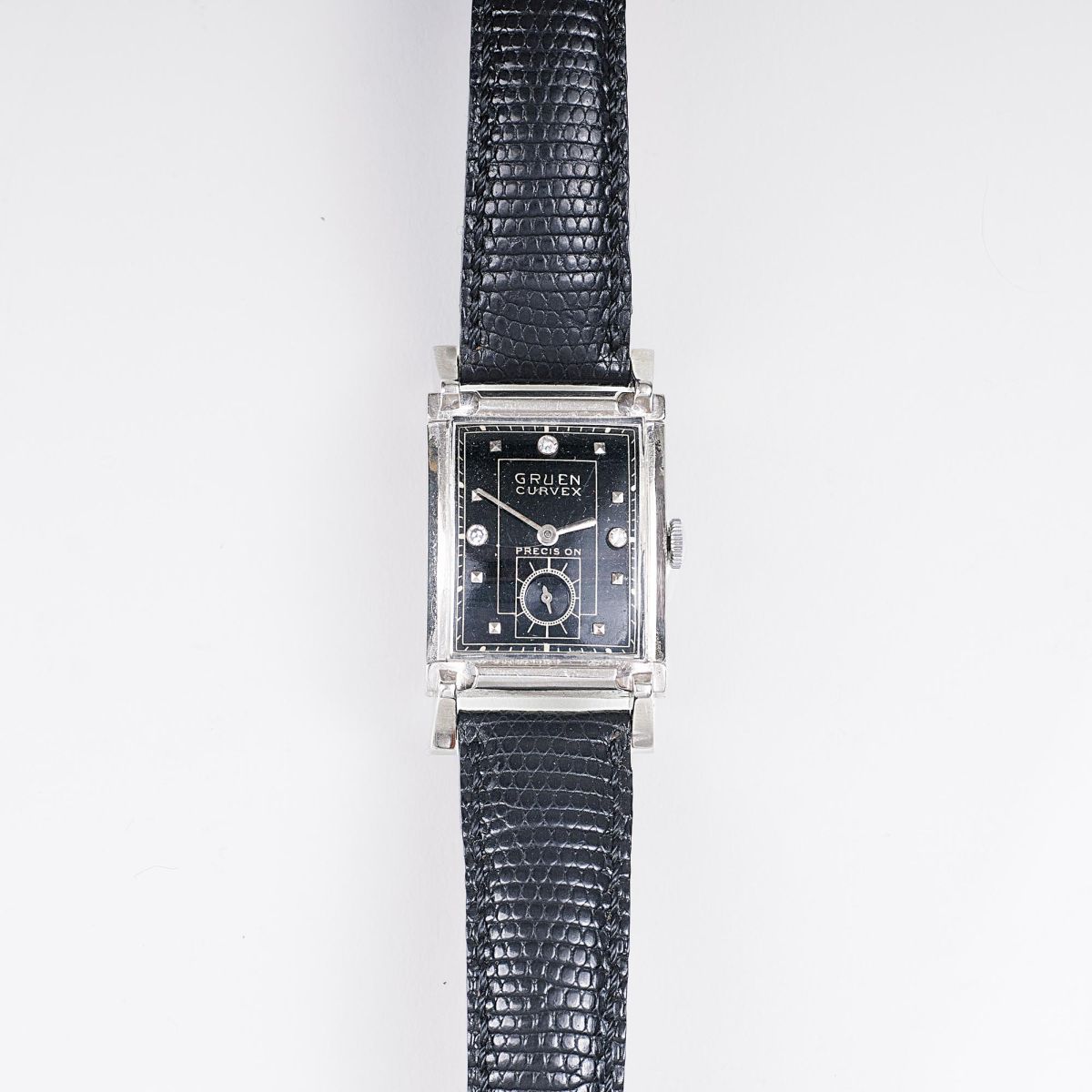 An Art-déco Watch with Diamond Indices