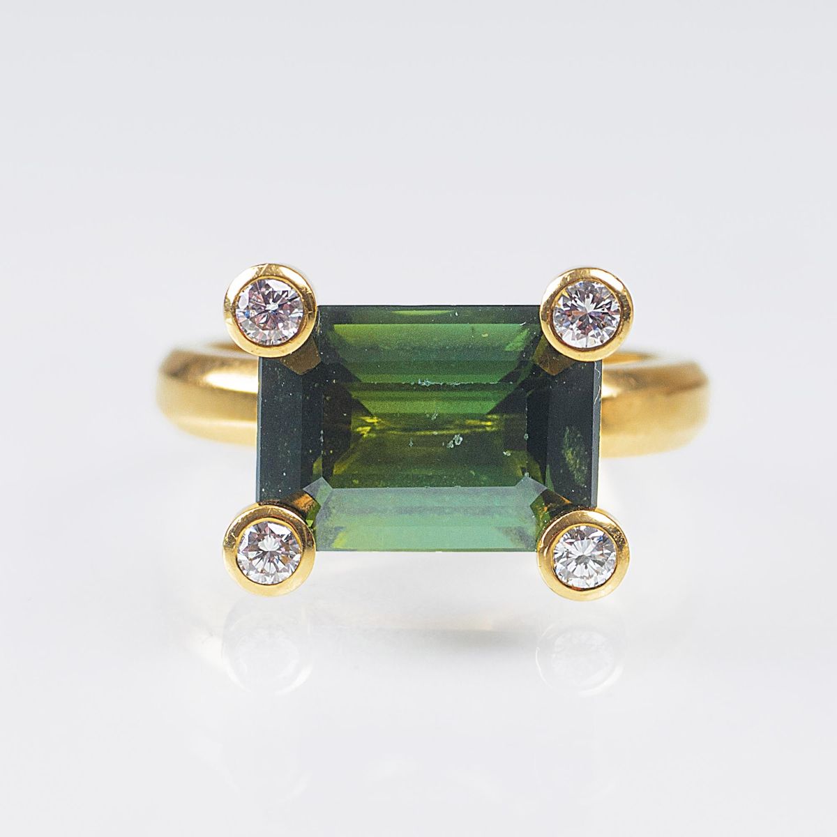 Moderner Tumalin-Brillant-Ring