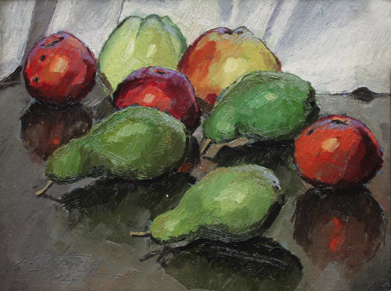A stillife with apples and pears