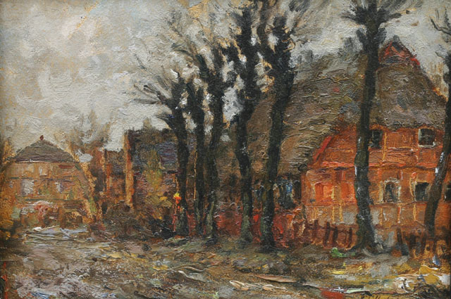 Josef Helmuth Schilhabel - Villageous houses and willow trees in the environs of Hamburg-Harburg Villageous houses and willow trees in the environs of Hamburg-Harburg