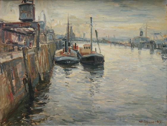 A prospect of the harbour of Hamburg