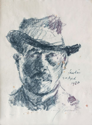 Portrait of the artist with a hat