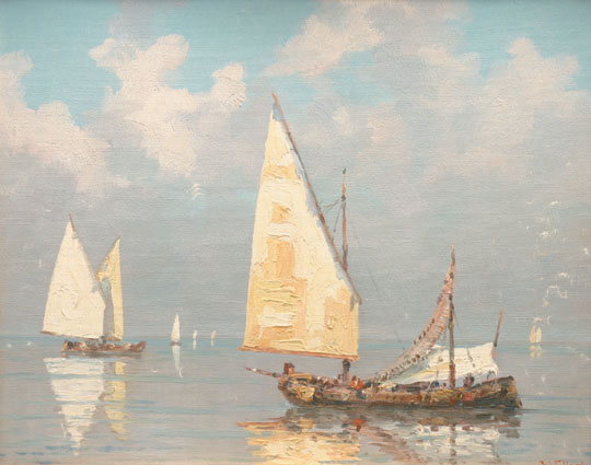 Fischerboote auf der Lagune nahe Venedig