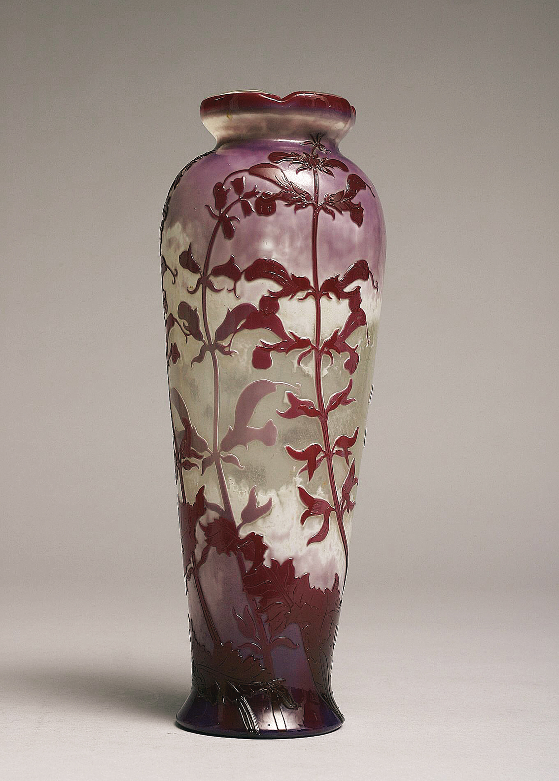 A large Art-Nouveau vase 'fuchsias'