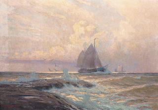 Sailing Vessels on choppy Sea