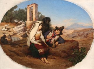 "A Shepherd Couple in the Romain Campagna"
