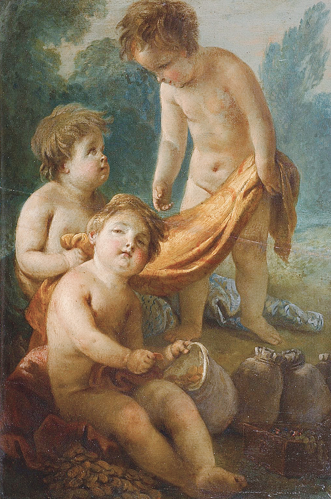A pair of Allegories with putti