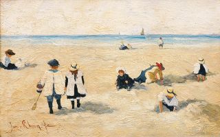 Spielende Kinder am Strand