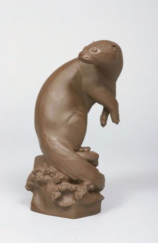 A Böttger stoneware figure 'otter'
