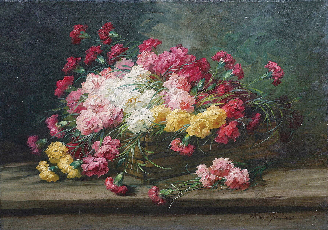 A basket with flowers