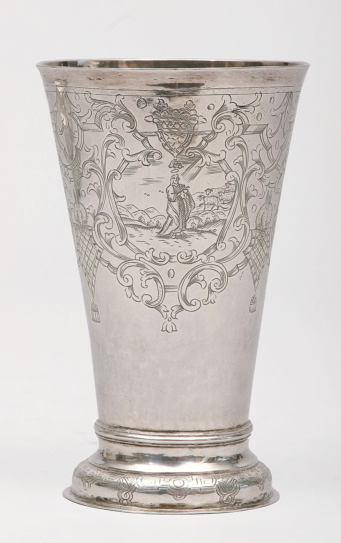 A rare 'baroque' cup with Christian scenes