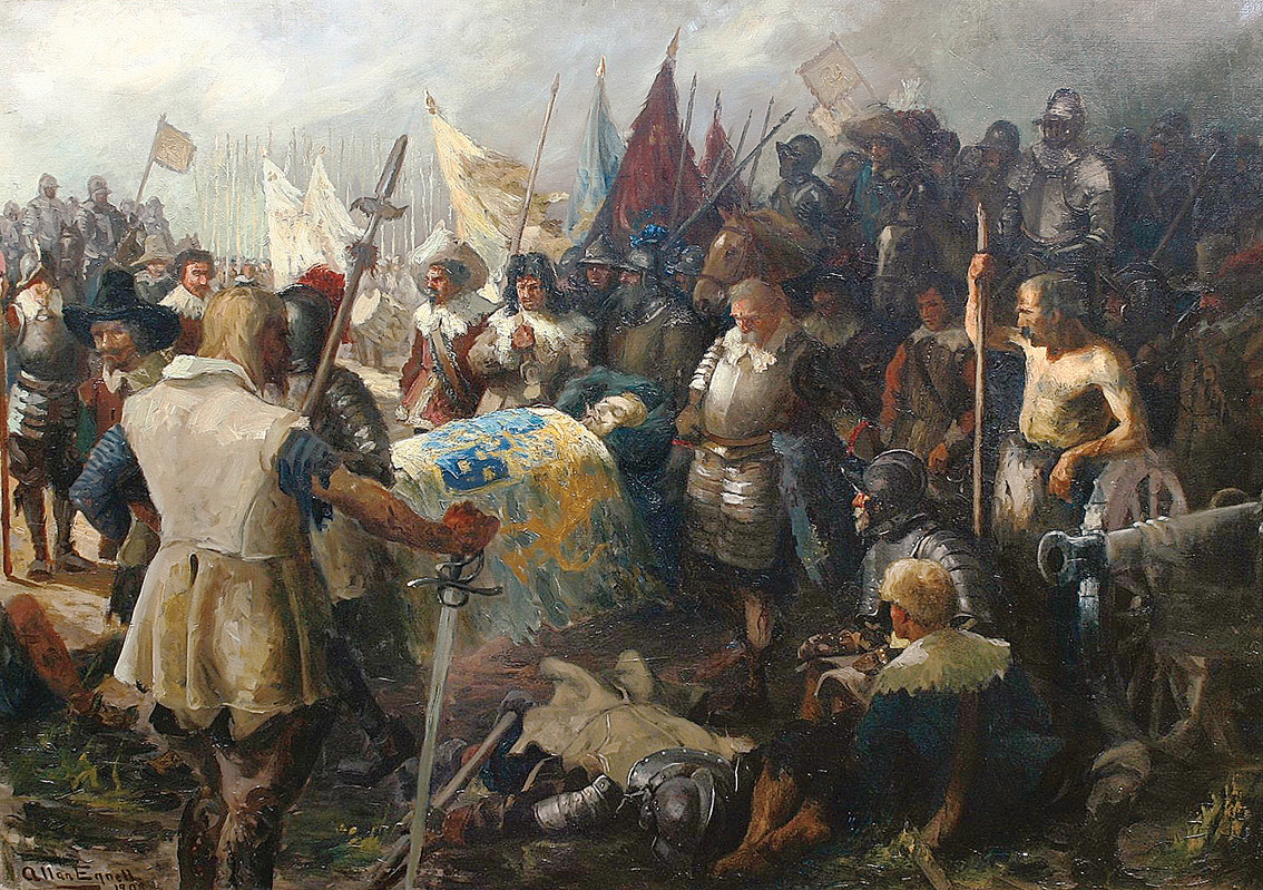 König Gustav Adolf nach der Schlacht von Lützen