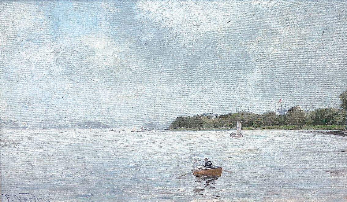 Boating on the river Alster