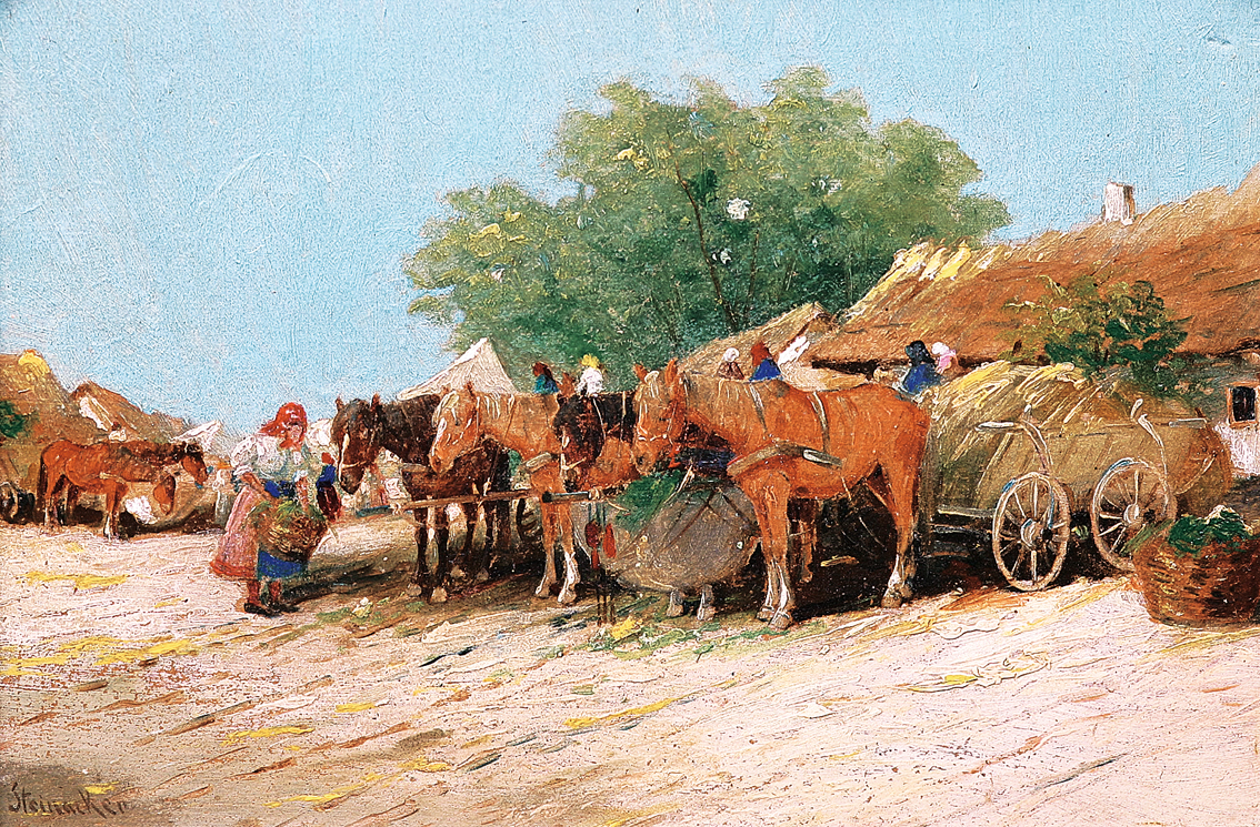 A gypsie market in the Puszta