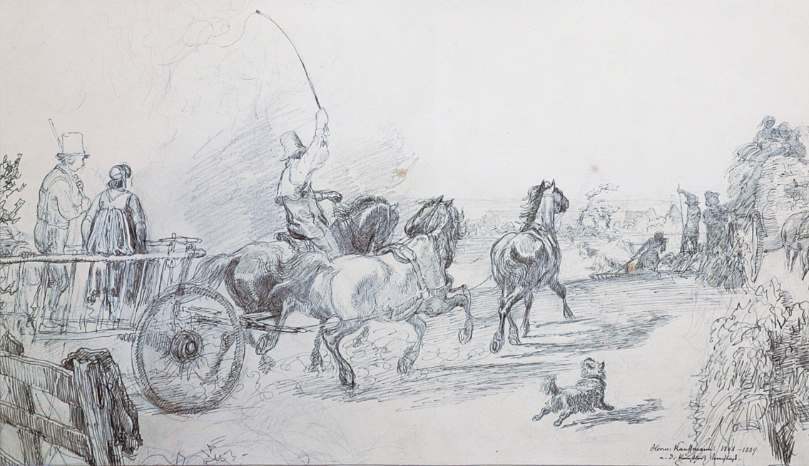 Hermann Kauffmann - A rural scene A rural scene