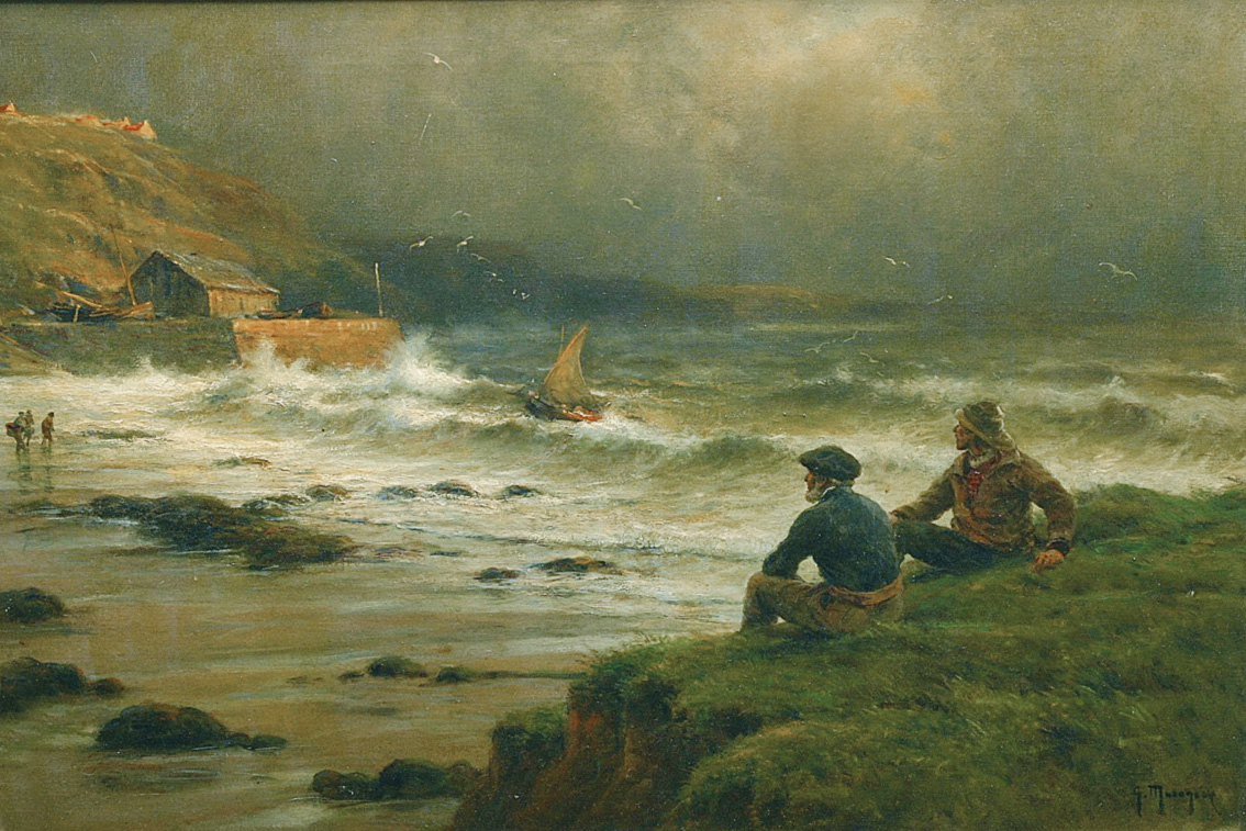 Zwei Fischer an der Küste